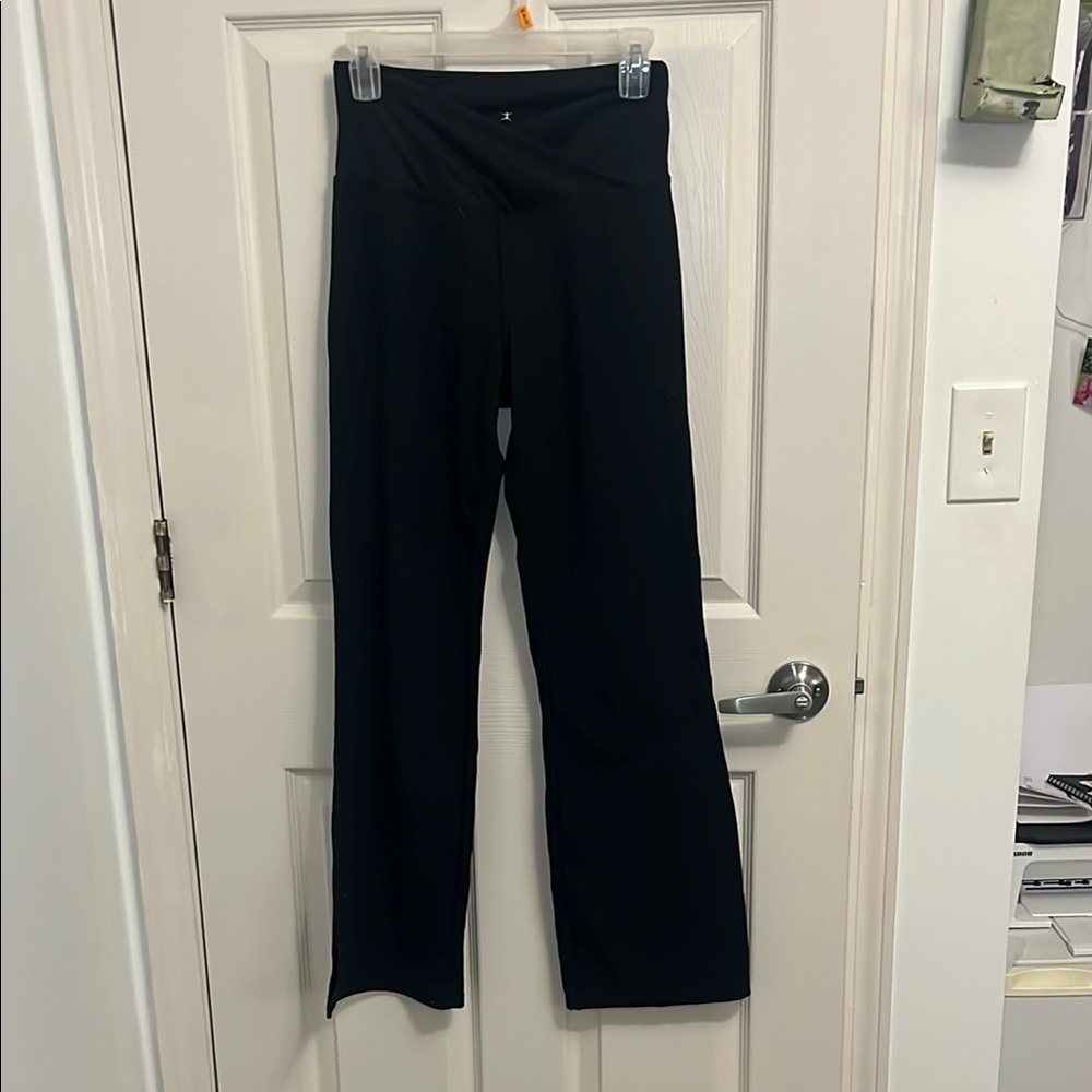 Danskin Black Yoga Pants with criss cross waistband